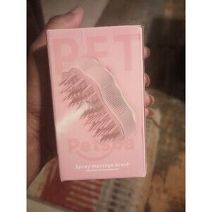 Pet Massage Brush with Spray – Rechargeable – Pink – for Dogs & Cats – New S-71